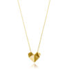 ALE. ORIGAMI HEARTS necklace (SO/N -112- AG/AU), gold-plated silver