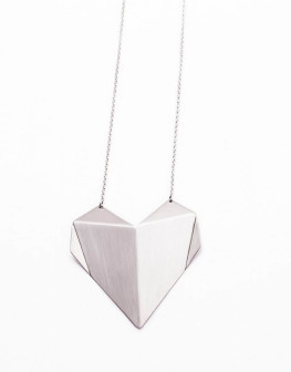 ALE. ORIGAMI HEARTS necklace (SO/N -103- AG), silver