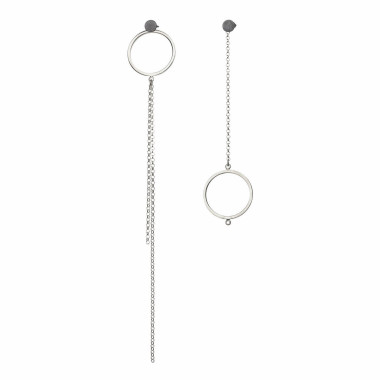 ALE. DOTS earrings (K/K -5- AG/X), silver and oxidised silver