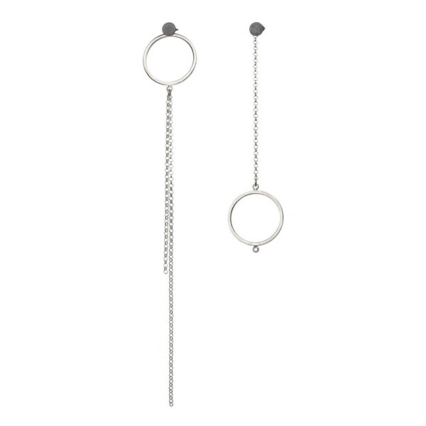 ALE. DOTS earrings (K/K -5- AG/X), silver and oxidised silver