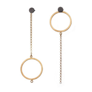 ALE. DOTS earrings (K/K -3- AU/X), gold-plated and oxidised silver