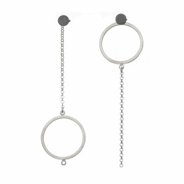 ALE. DOTS earrings (K/K -3- AG/X), silver and oxidised silver