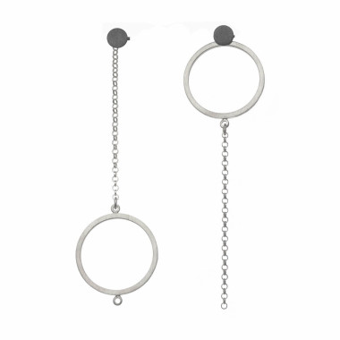ALE. DOTS earrings (K/K -3- AG/X), silver and oxidised silver