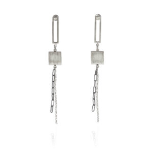 ALE. QUADRAT earrings (Q/K -6- AG/X), silver and oxidised silver