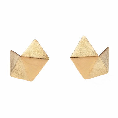 ALE. ORIGAMI earrings (OK/K -116- AG/AU), silver gold-plated