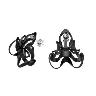 ALE. BIONIC earrings (B/K -11- CH), black chrome-plated stainless steel