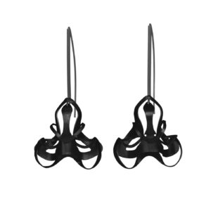 ALE. BIONIC earrings (B/K -9- CH), black chrome-plated stainless steel